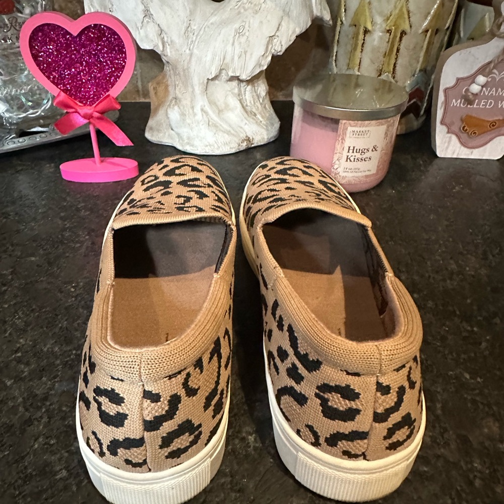 Old Navy Tan and Black Leopard Slip-On Sneakers - Picture 3 of 6